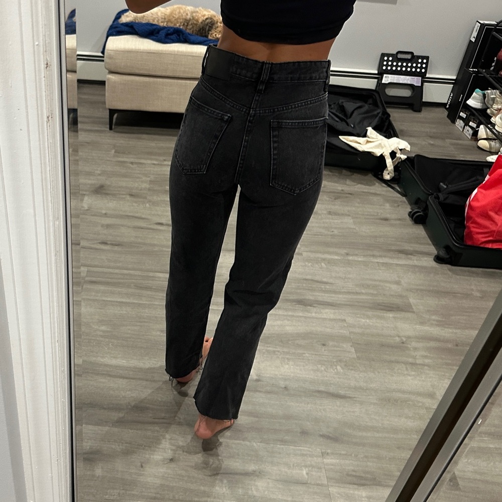 🚫SOLD🚫Zara Black High Waist Straight Leg Jeans - Picture 4 of 11